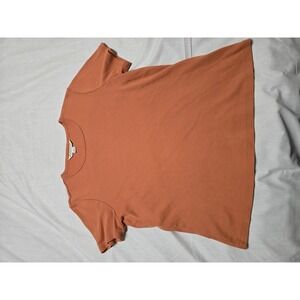 Pendleton Shirt Womens Medium Rust Orange Crewneck Casual Short Sleeve Cotton